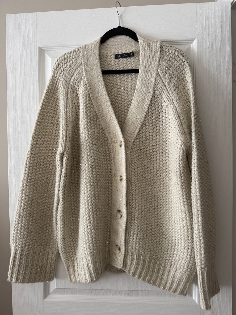 Cozy Cream Knit Button-Front Cardigan